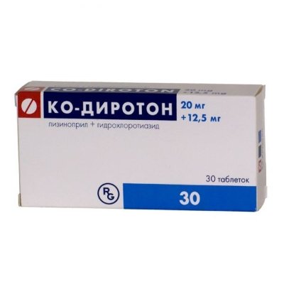 КО-ДИРОТОН 20МГ.+12,5МГ. №30 ТАБ.
