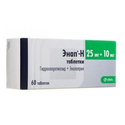ЭНАП-H 25МГ+10МГ. №60 ТАБ. /KRKA/