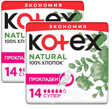 КОТЕКС ПРОКЛАДКИ НАТУРАЛ СУПЕР №14 КРЫЛЬЯ [KOTEX]